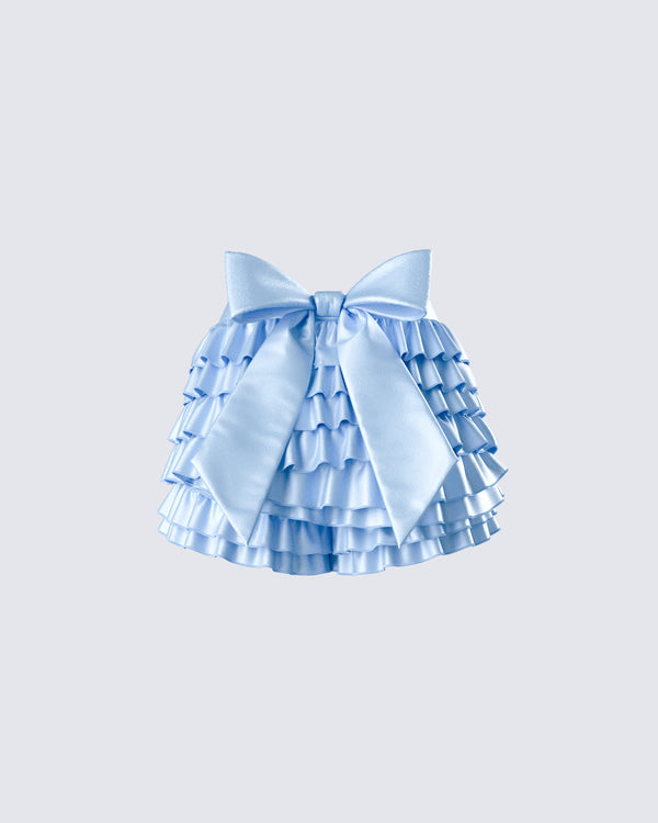 Finesse Oceana Blue Satin Ruffle Bloomer