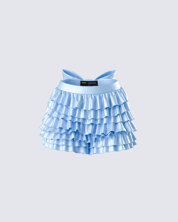 finesse Oceana Blue Satin Ruffle Bloomer