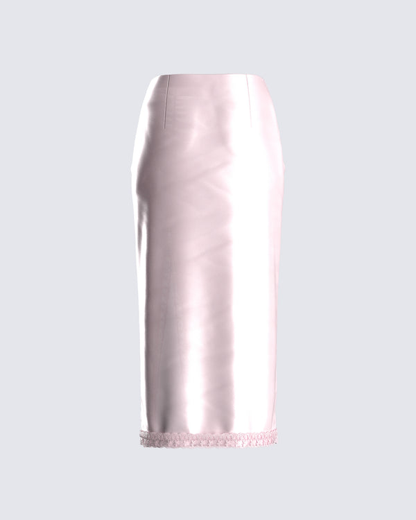 Finesse Orana Pink Satin Lace Skirt