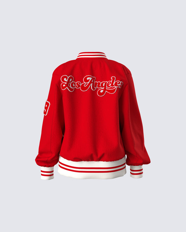 Finesse Palmer Red Varsity Jacket