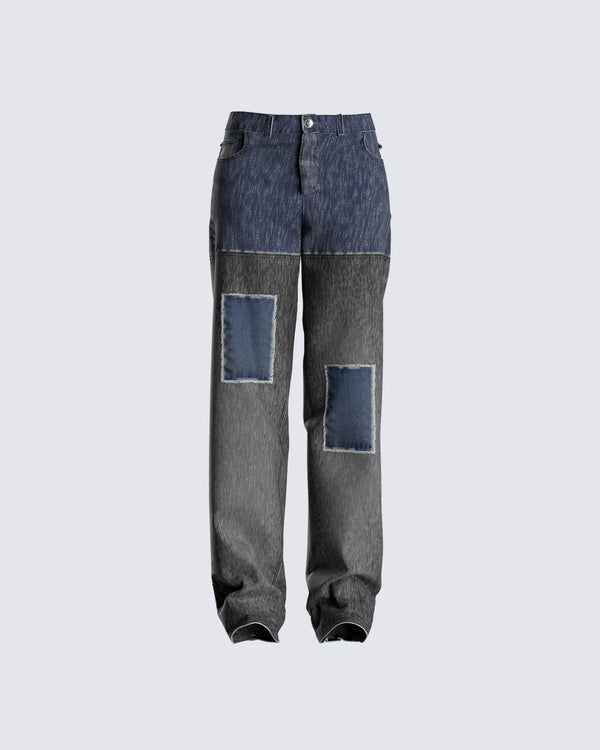 finesse Pascal Colorblock Black Blue Jeans