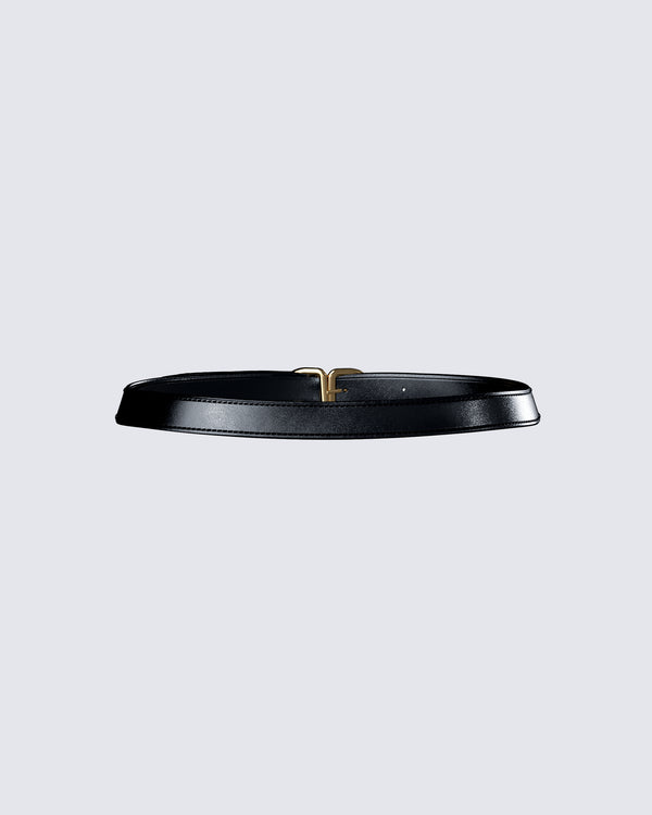 Finesse Perla Black Faux Leather Belt
