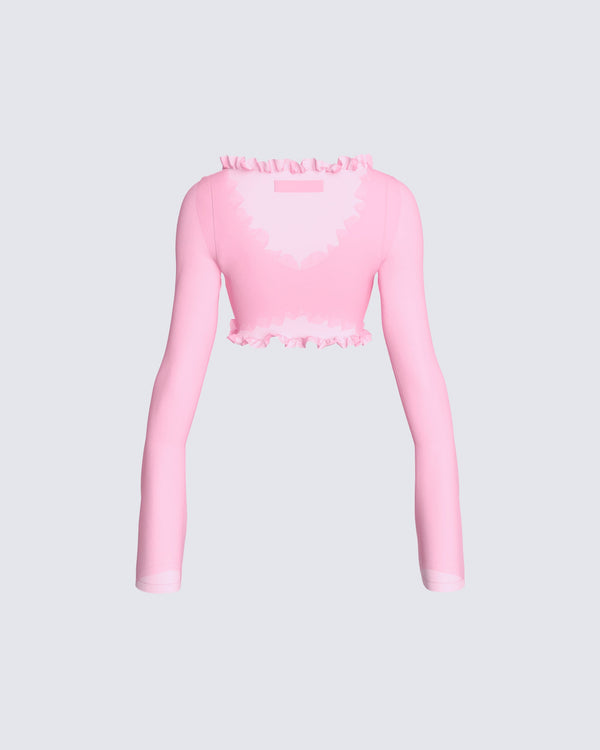 Finesse Peyton Pink Cropped Top
