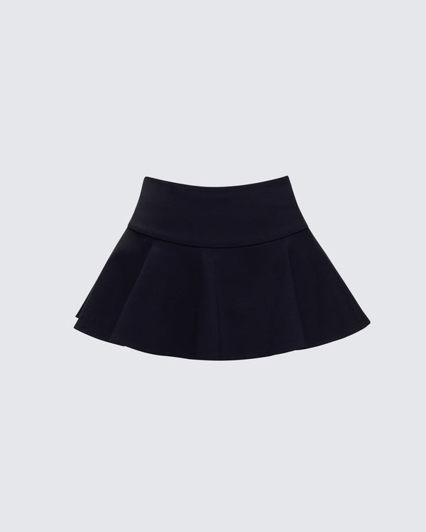 finesse Pippa Black Ruffle Tiered Skort