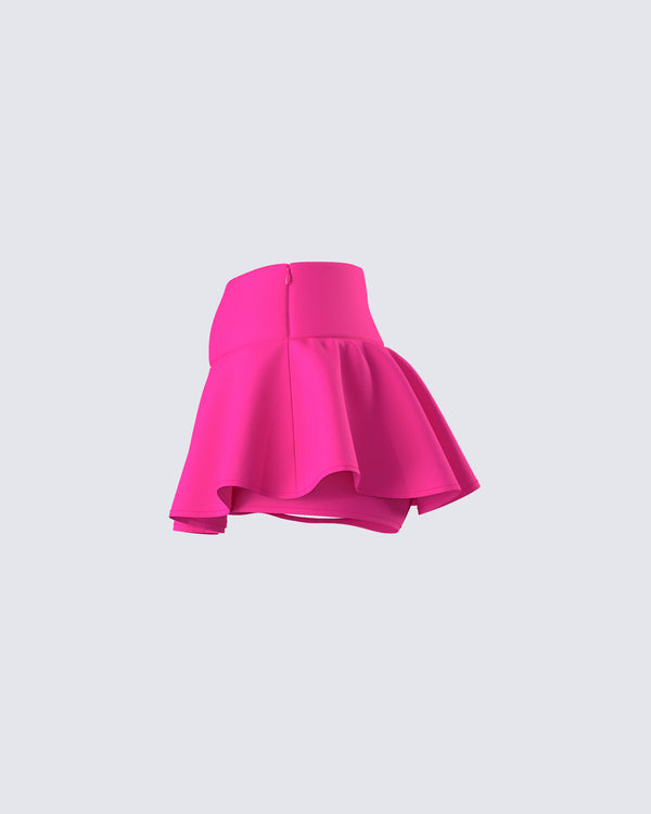 Finesse Pippa Pink Ruffle Tiered Skort