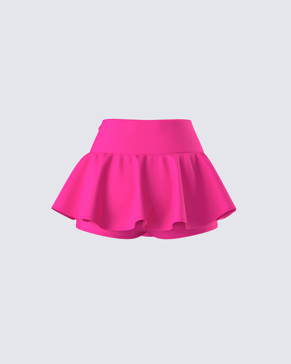 Finesse Pippa Pink Ruffle Tiered Skort