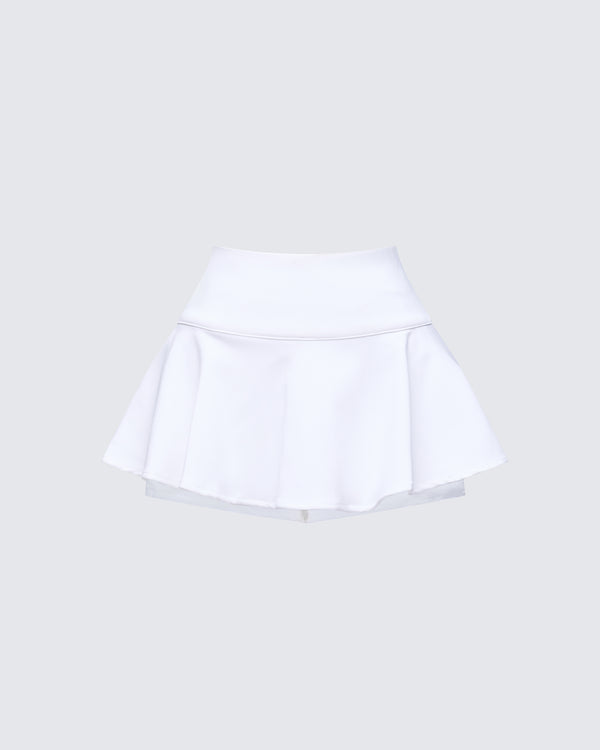 finesse Pippa White Ruffle Tiered Skort