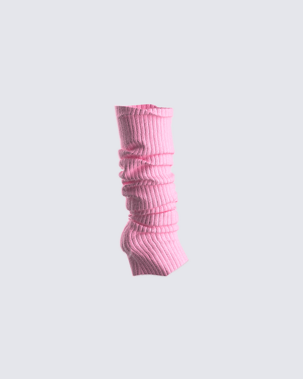 Finesse Pollie Pink Ribbed Leg Warmer
