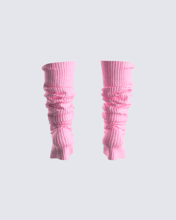 Finesse Pollie Pink Ribbed Leg Warmer