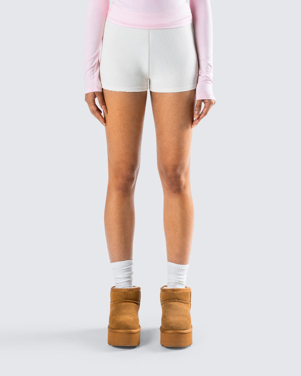 Finesse Priya Cream Rib Short