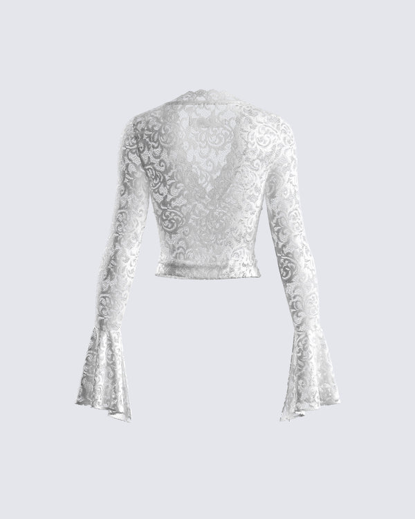 Finesse Priya White Lace Top