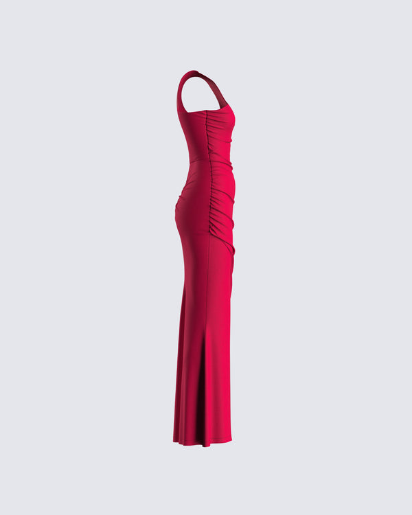 Finesse Prue Red Jersey One Shoulder Dress