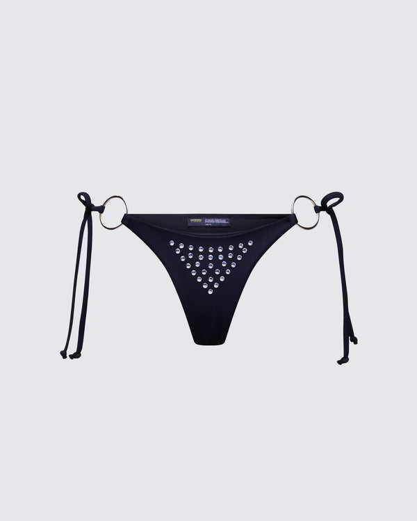 finesse Quen Black Studded Bikini Bottom