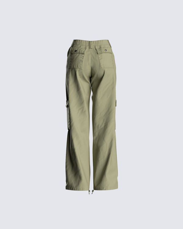 Finesse Rachel Olive Cargo Pant