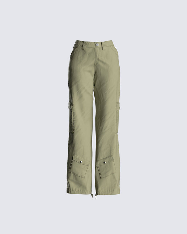 finesse Rachel Olive Cargo Pant