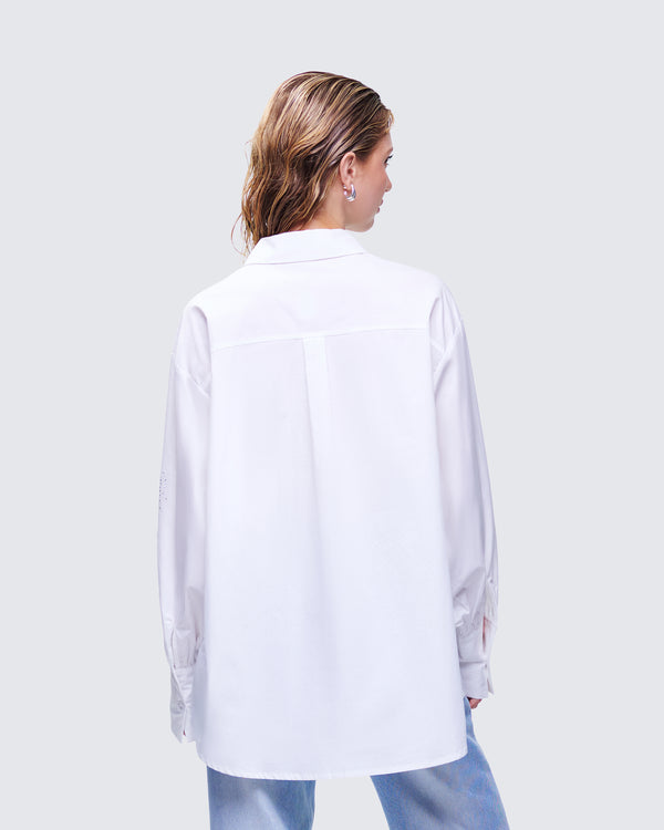 Finesse Rafaela White Heart Diamante Shirt