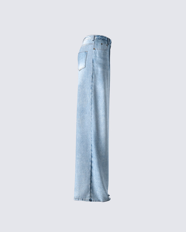 Finesse Rahel Blue Denim Pleat Jean