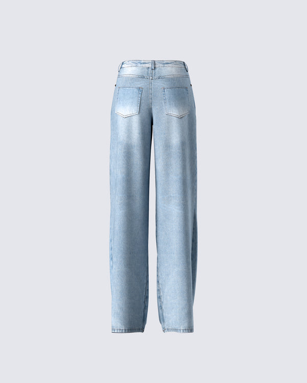 Finesse Rahel Blue Denim Pleat Jean