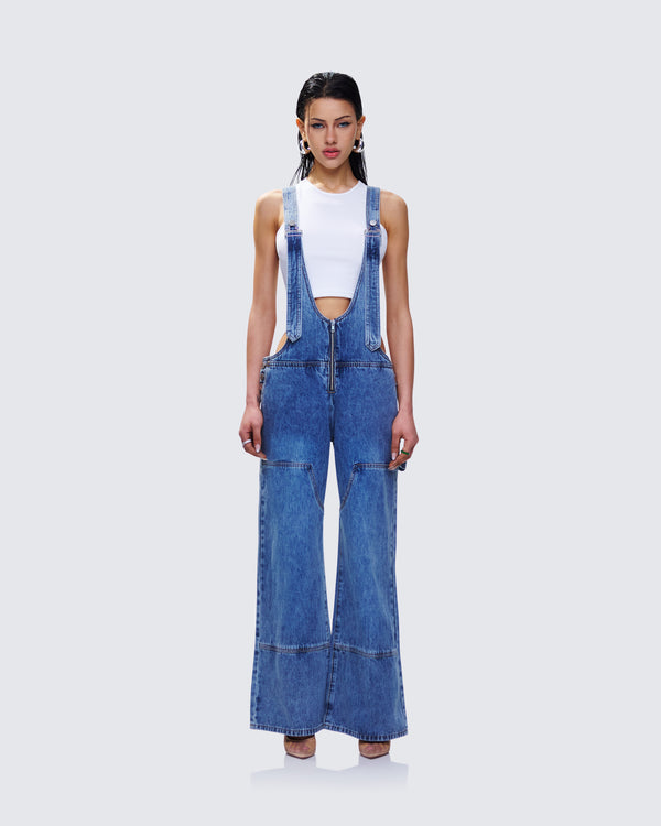 Finesse Reeva Blue Denim Overalls