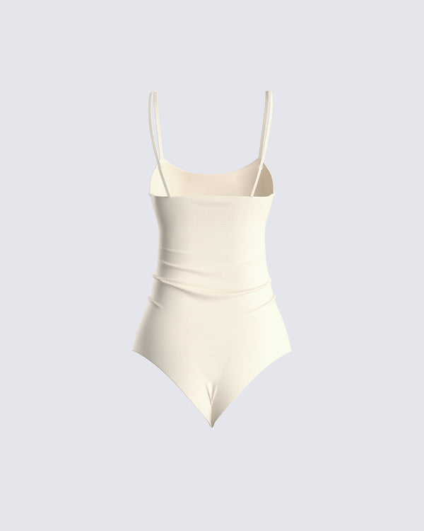 Finesse Regina Beige Knit Cami Bodysuit