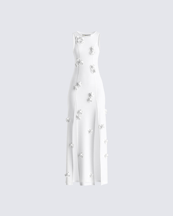 finesse Regina White Floral Maxi Dress