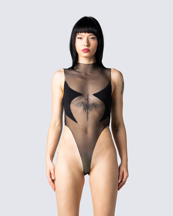 Finesse Rena Black Bodysuit
