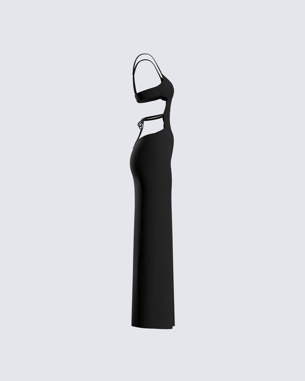 Finesse Renata Black Cut Out Maxi Dress
