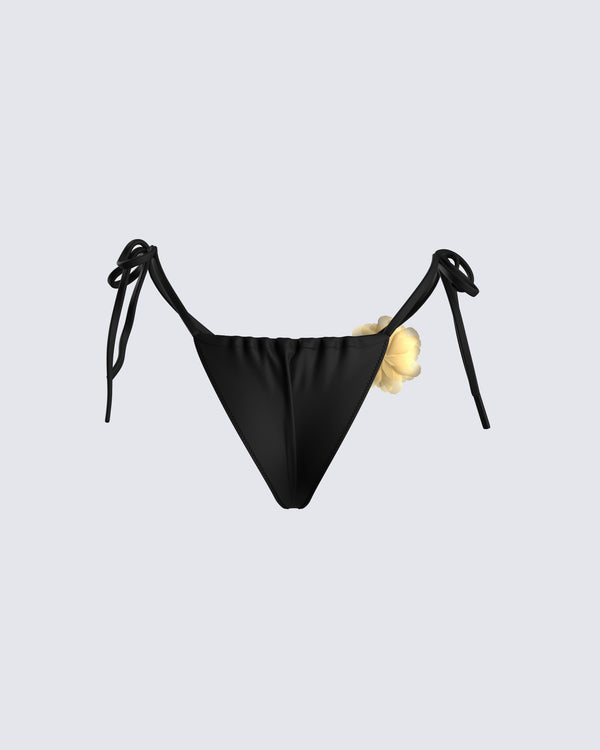 Finesse Revel Black Bikini Flower Bottom