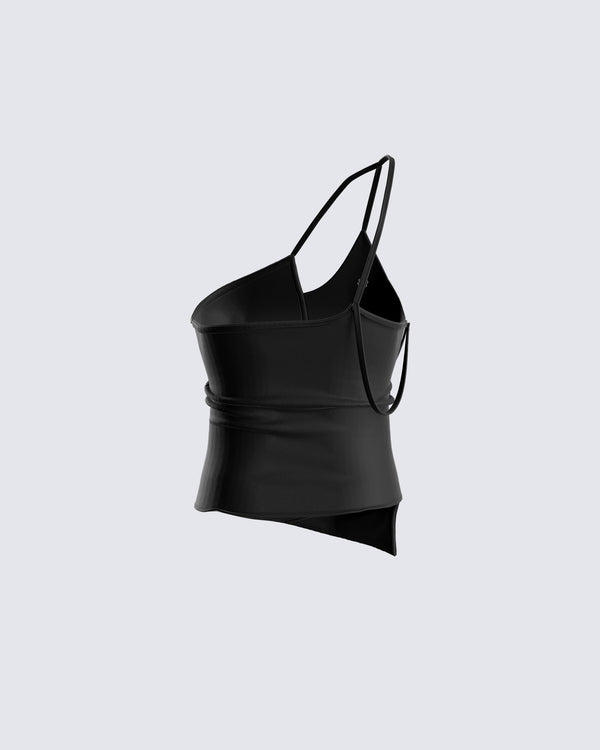 Finesse Rhett Black Strappy Top