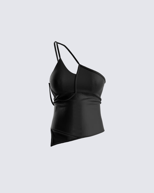 finesse Rhett Black Strappy Top