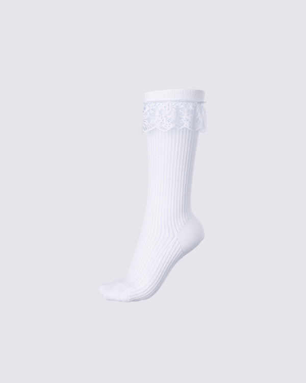 Finesse Rhoda White Lace Ankle Socks