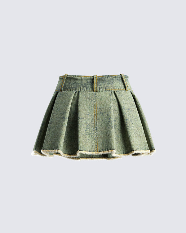 Finesse Richelle Washed Denim Mini Skirt