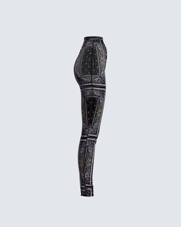 Finesse Rikku Black Bandana Mesh Leggings