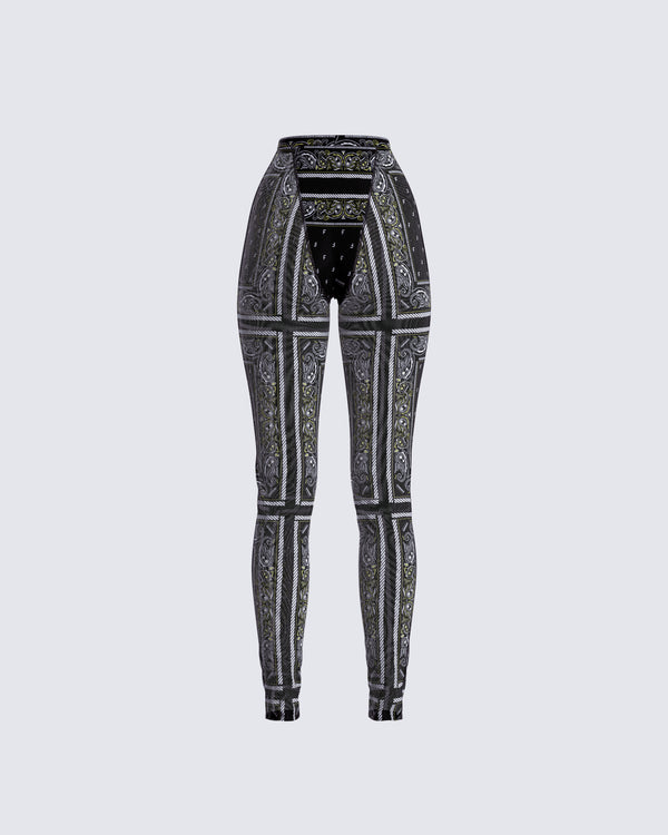 Finesse Rikku Black Bandana Mesh Leggings