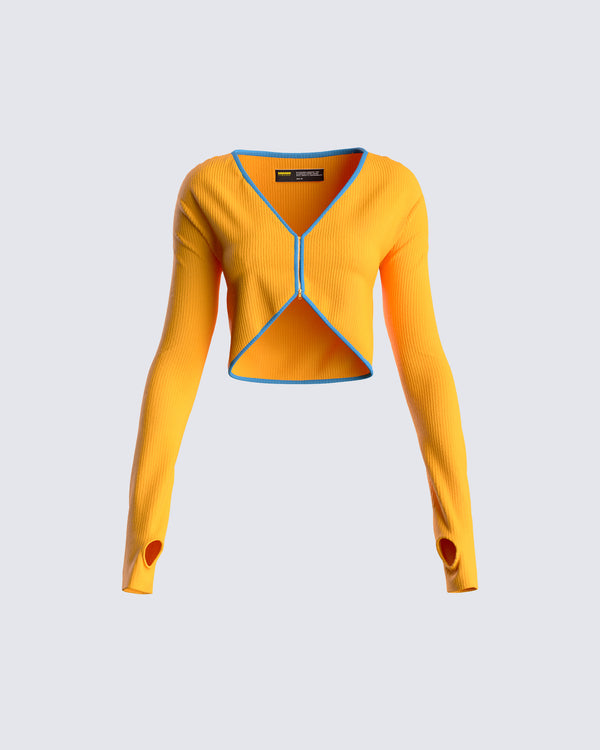 finesse Riley Orange Long Sleeve Top