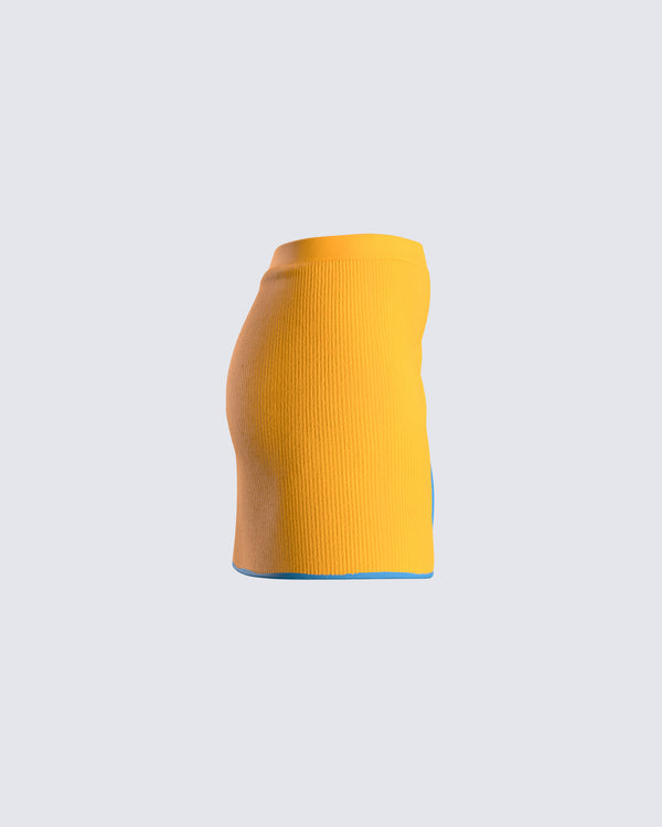 Finesse Riley Orange Mini Skirt