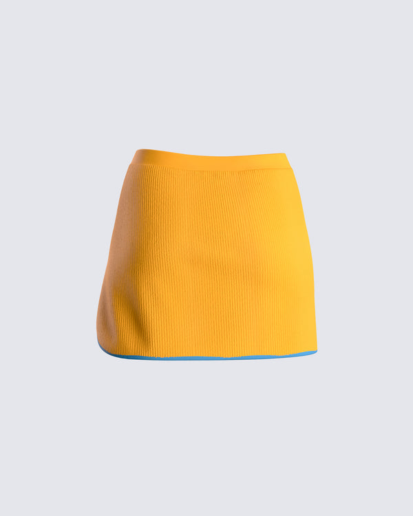 Finesse Riley Orange Mini Skirt