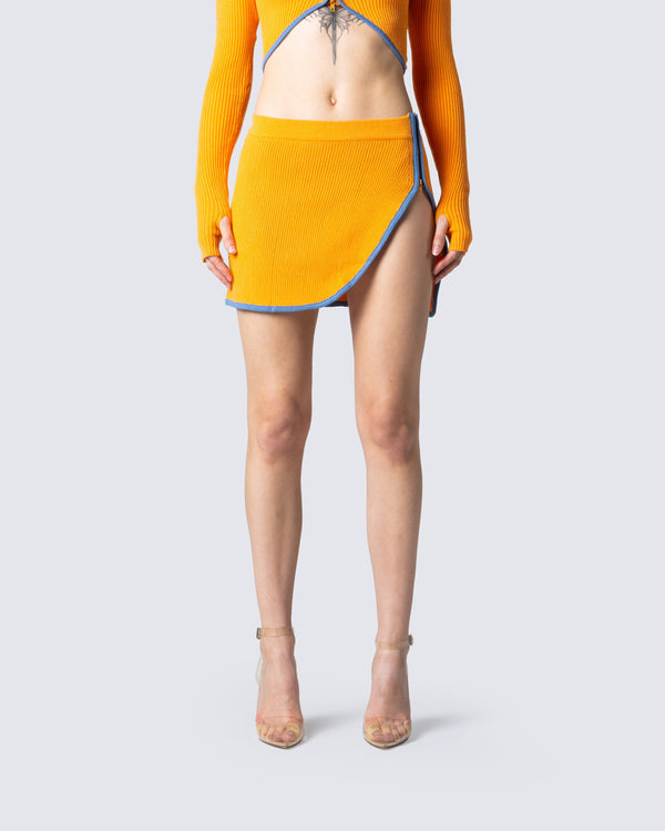 Finesse Riley Orange Mini Skirt