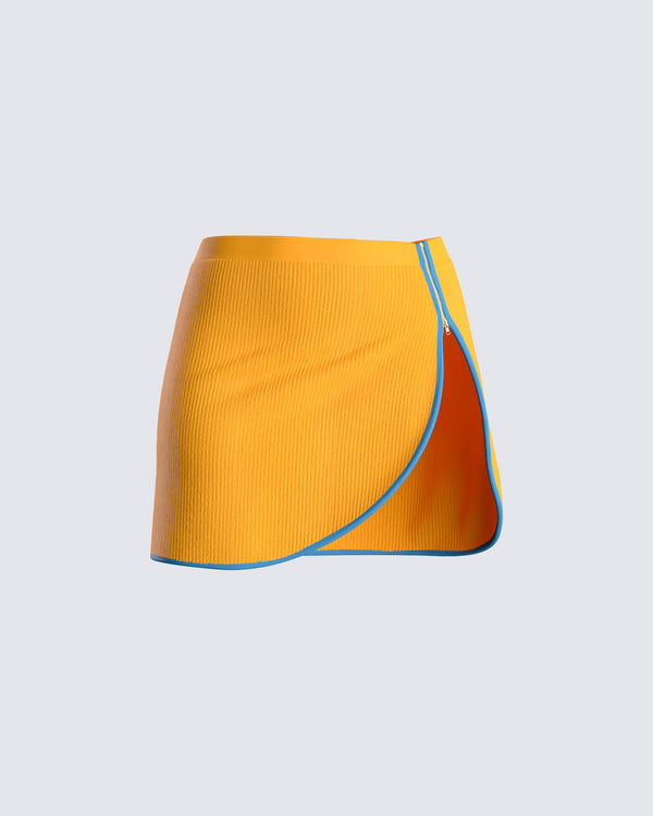 finesse Riley Orange Mini Skirt