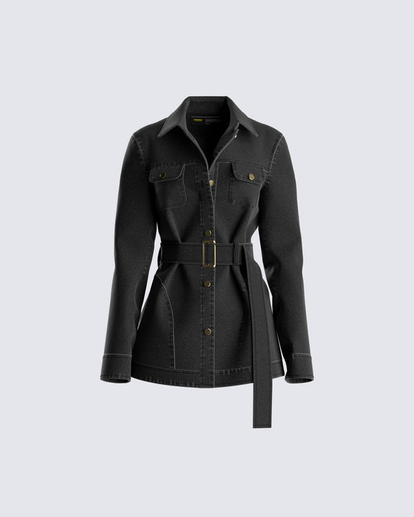 finesse Robin Black Jean Jacket