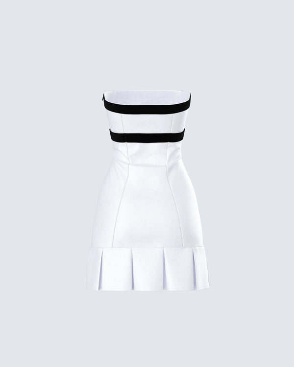 Finesse Roma White Strapless Mini Dress
