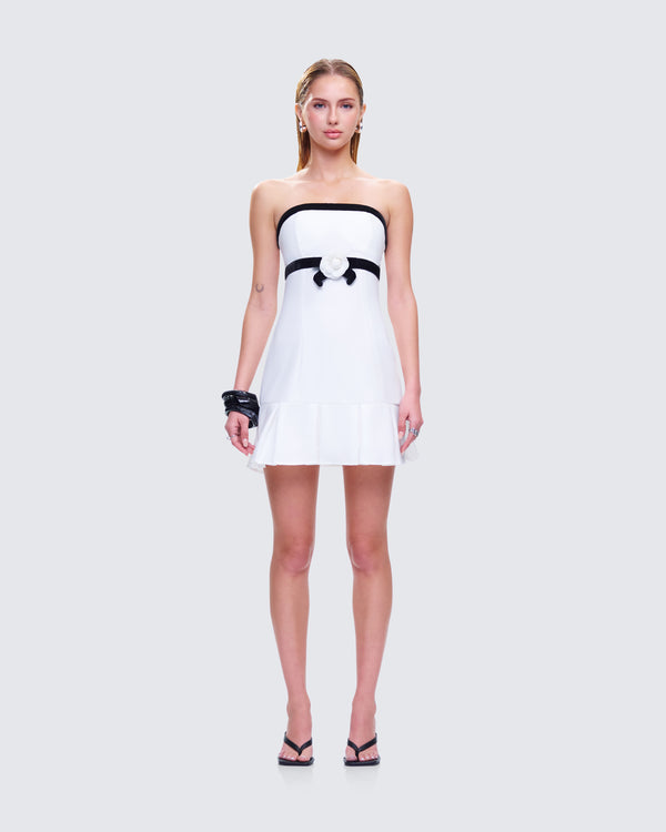 Finesse Roma White Strapless Mini Dress