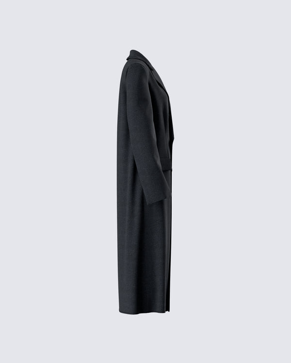 Finesse Romilly Black Double Breasted Coat