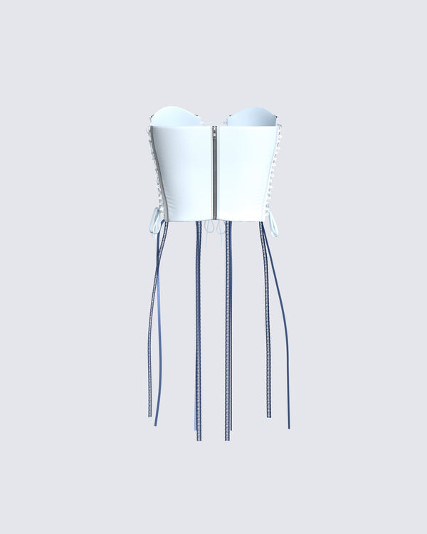 Finesse Rory Blue Corset Top