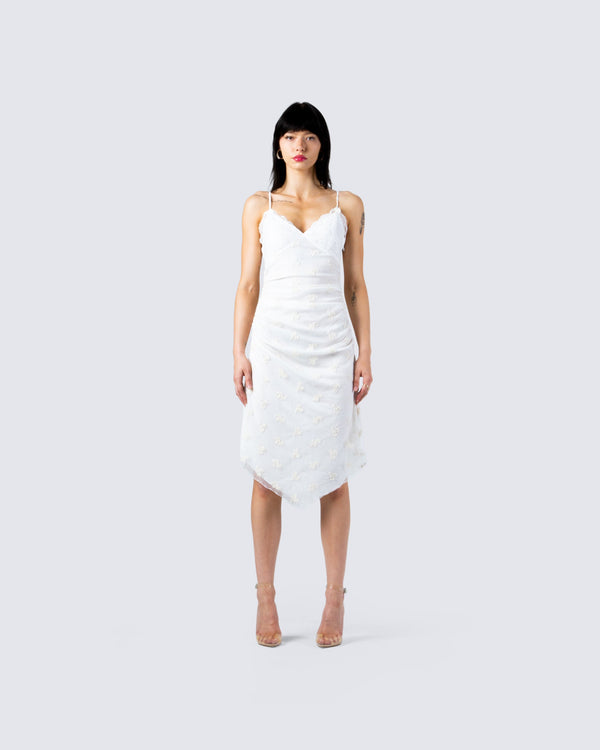 Finesse Rosa White Midi Dress