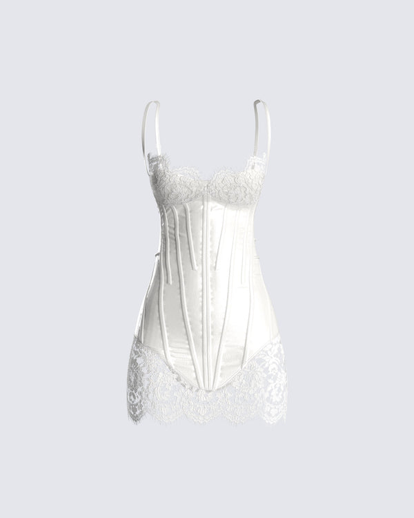 finesse Rosie White Corset Dress