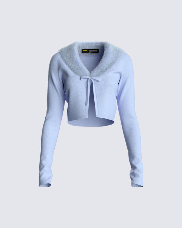 finesse Ruth Jersey Fur Trim Cardigan Top