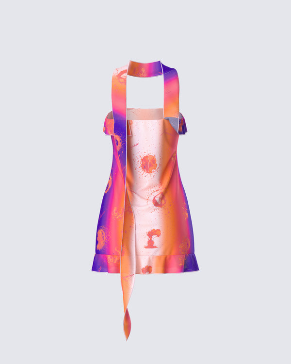 Finesse Ryann Multi Celestial Print Mini Dress