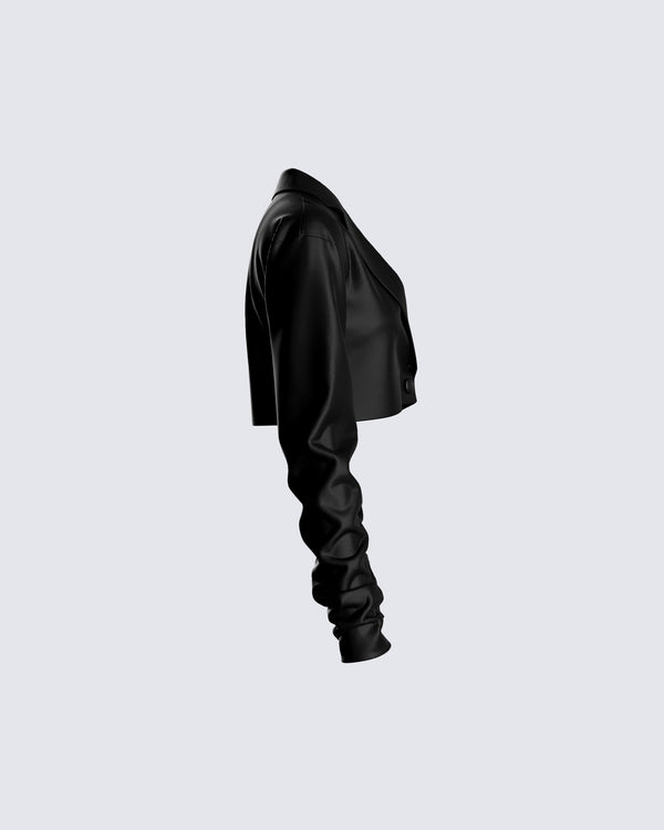 Finesse Ryder Black Cropped Jacket