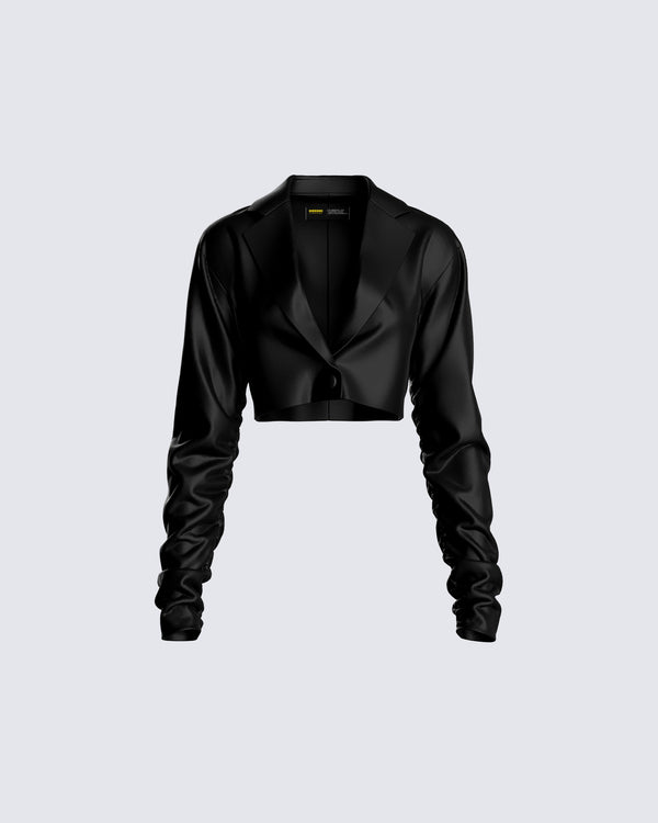 finesse Ryder Black Cropped Jacket